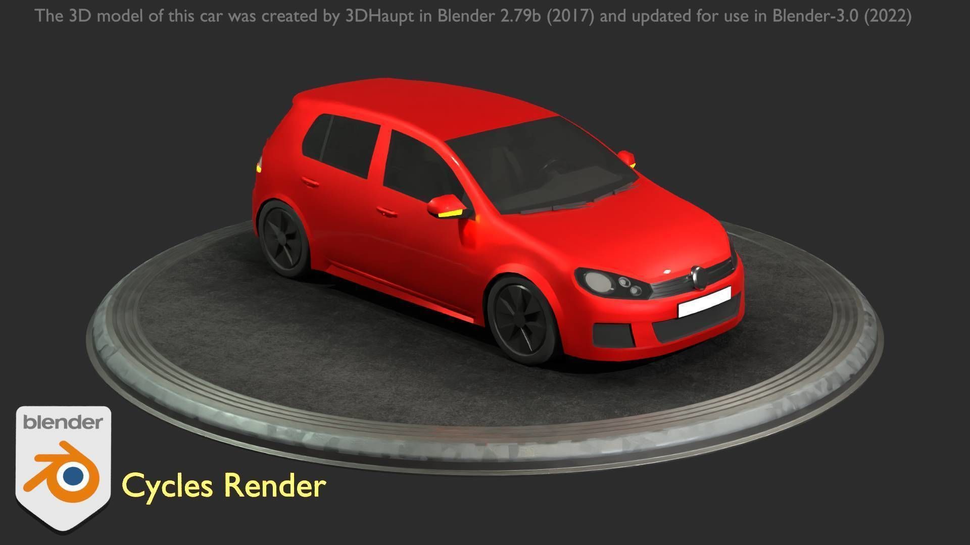 City Car 28 Compact Class Type-C Red Low-poly 3D model_97