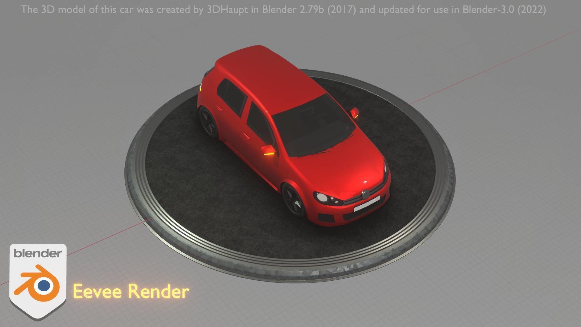 City Car 28 Compact Class Type-C Red Low-poly 3D model_43