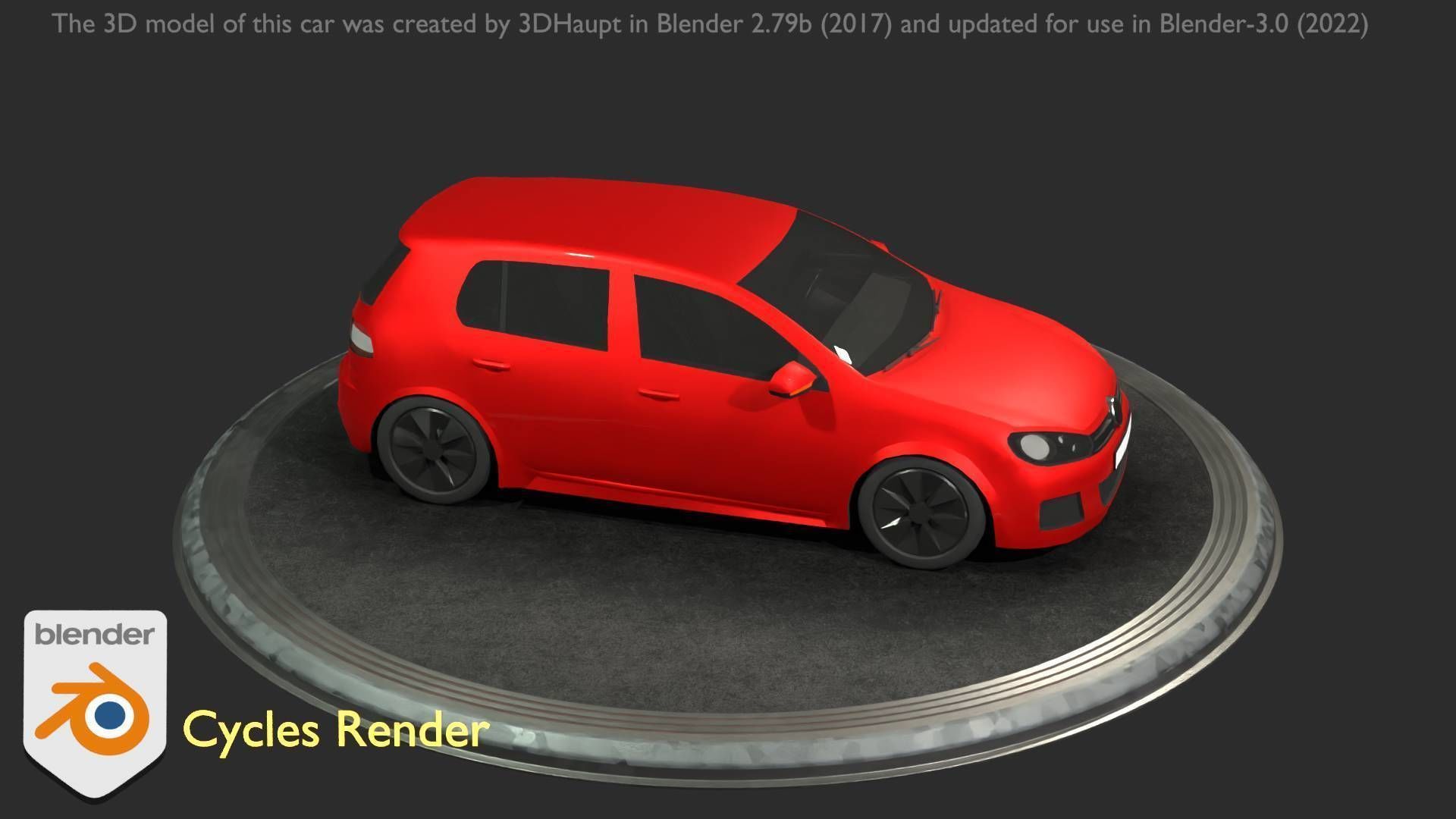City Car 28 Compact Class Type-C Red Low-poly 3D model_66