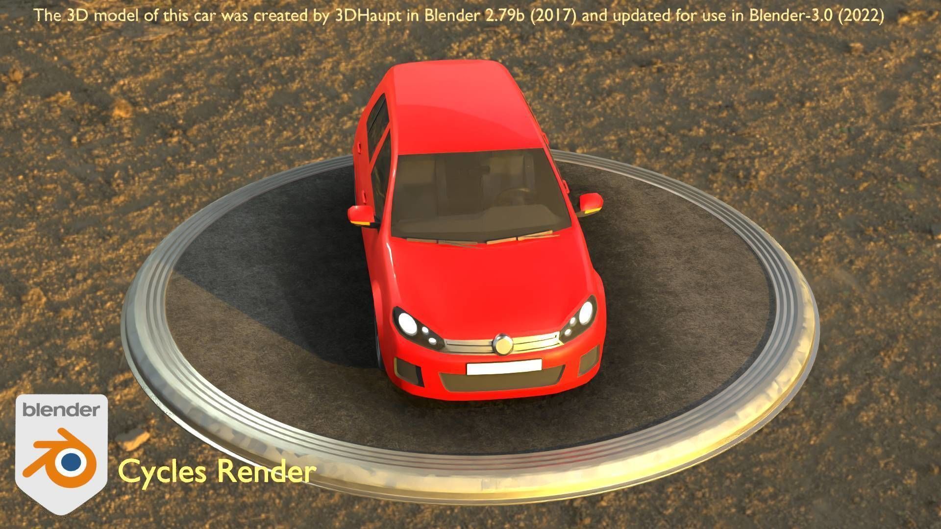 City Car 28 Compact Class Type-C Red Low-poly 3D model_31