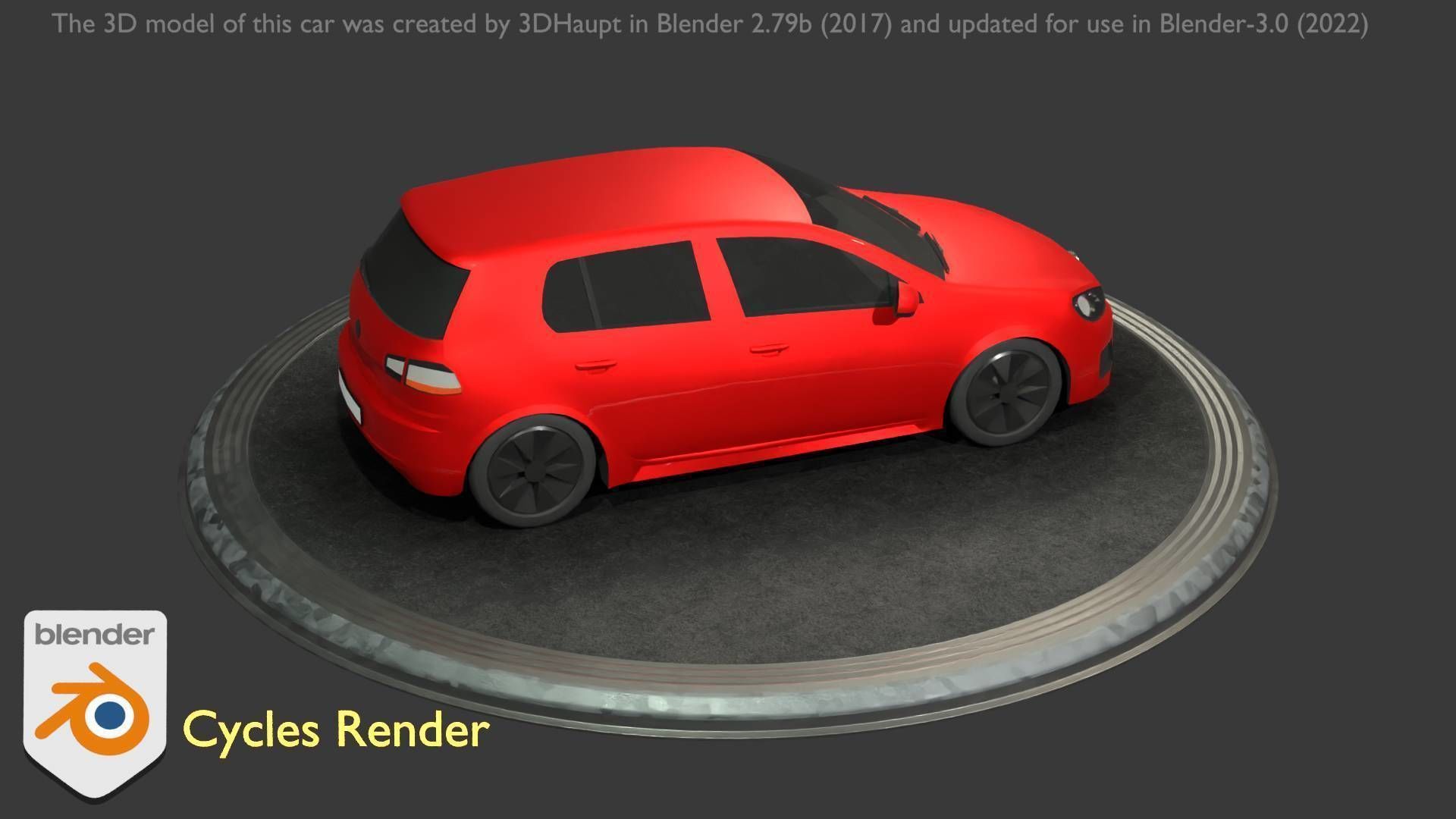 City Car 28 Compact Class Type-C Red Low-poly 3D model_52
