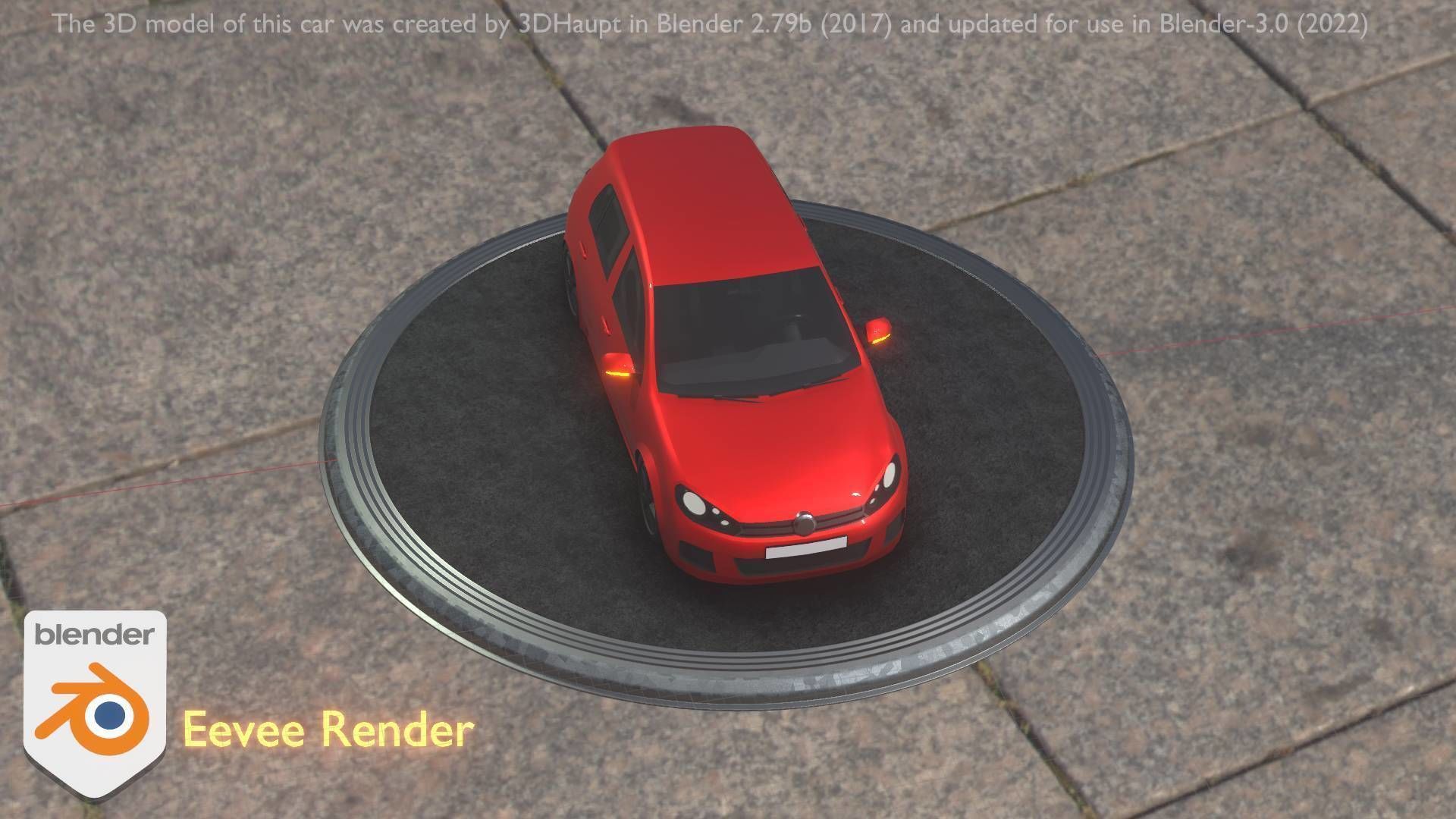 City Car 28 Compact Class Type-C Red Low-poly 3D model_83