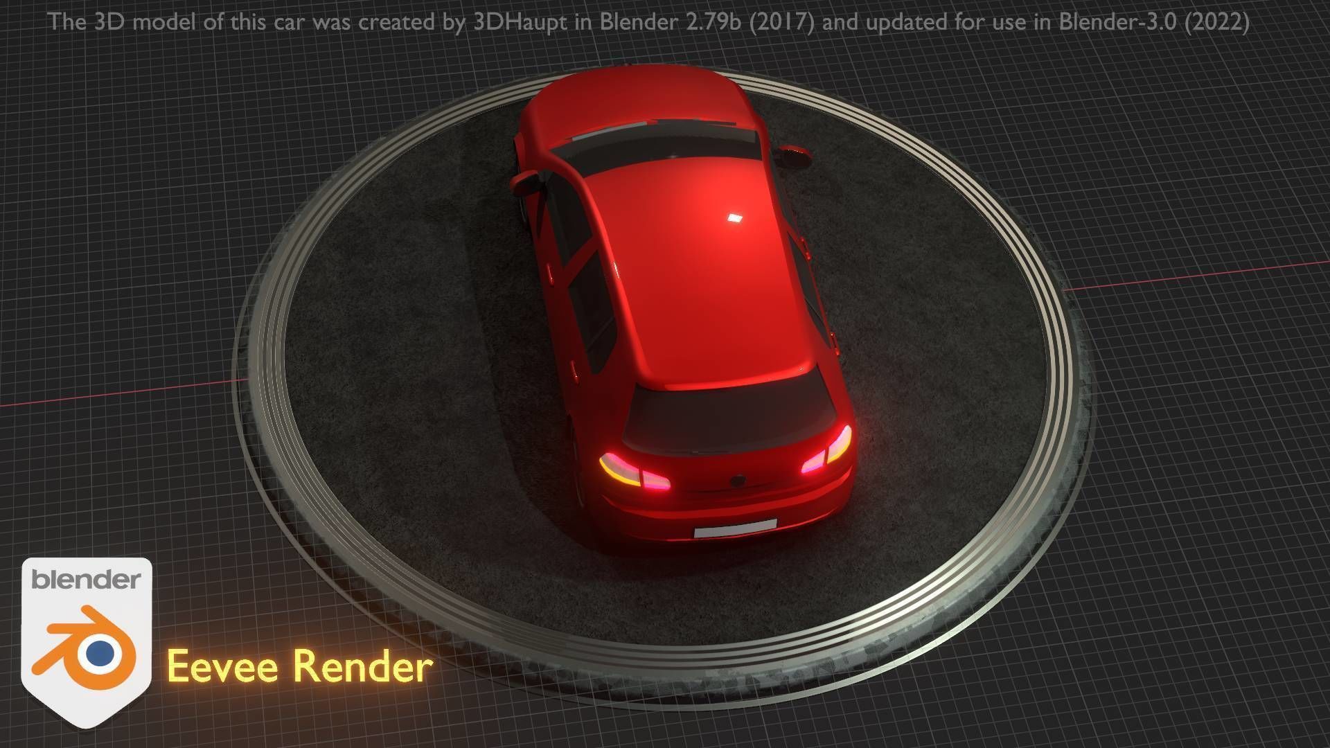 City Car 28 Compact Class Type-C Red Low-poly 3D model_77