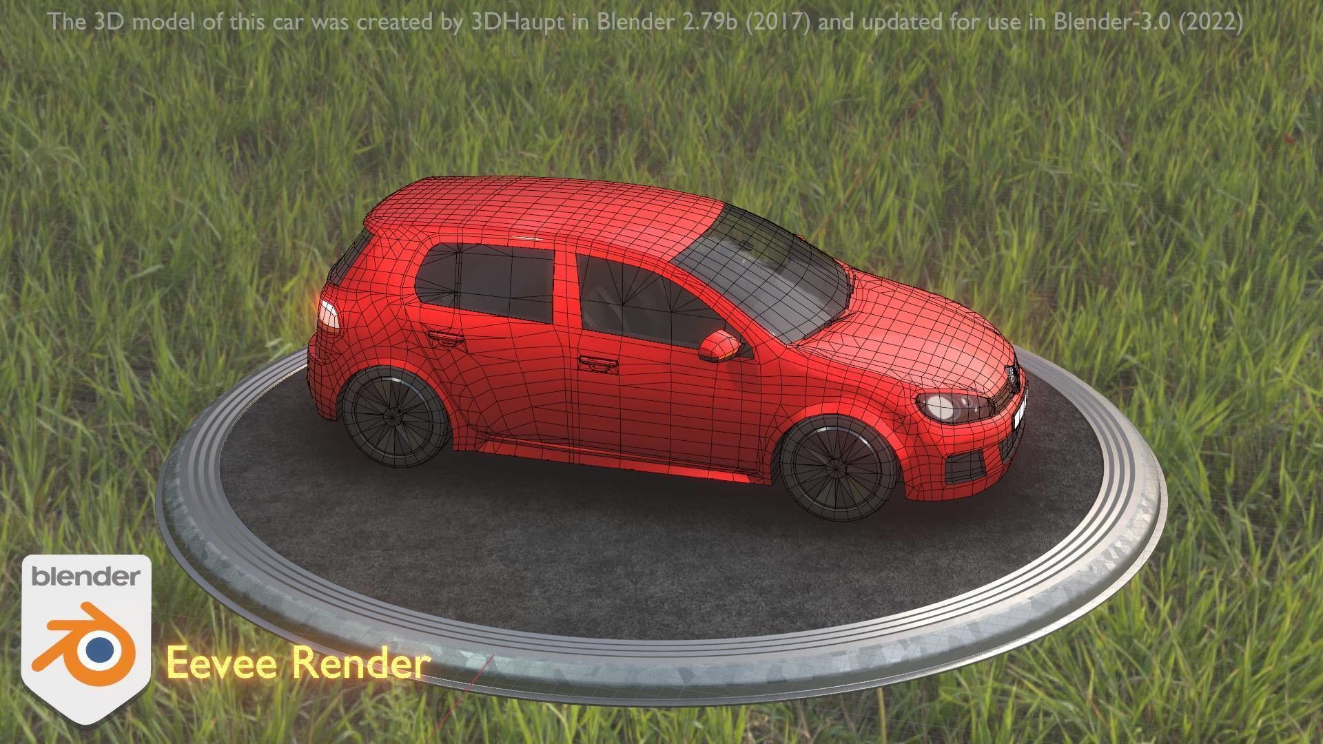 City Car 28 Compact Class Type-C Red Low-poly 3D model_29