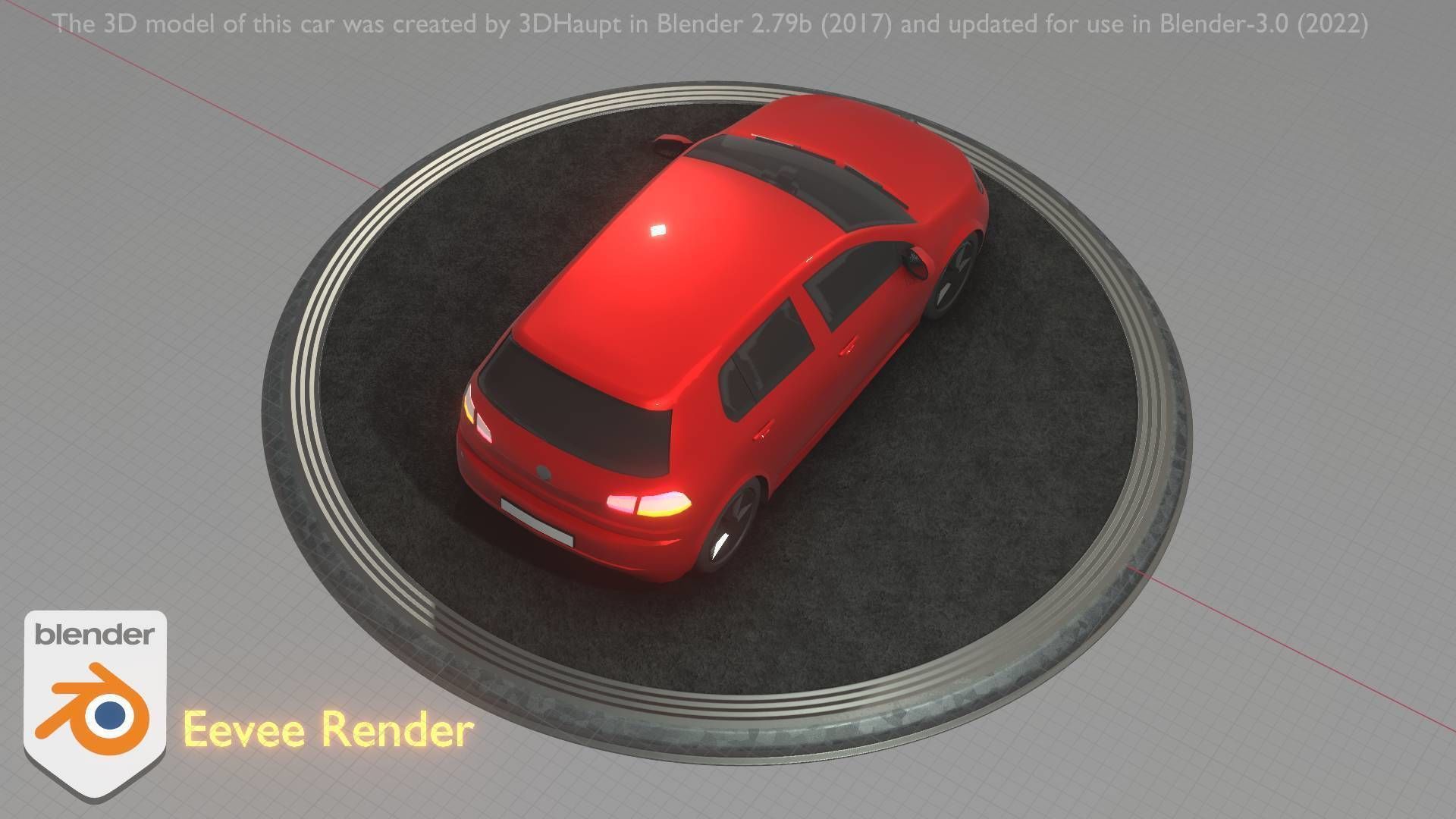 City Car 28 Compact Class Type-C Red Low-poly 3D model_79