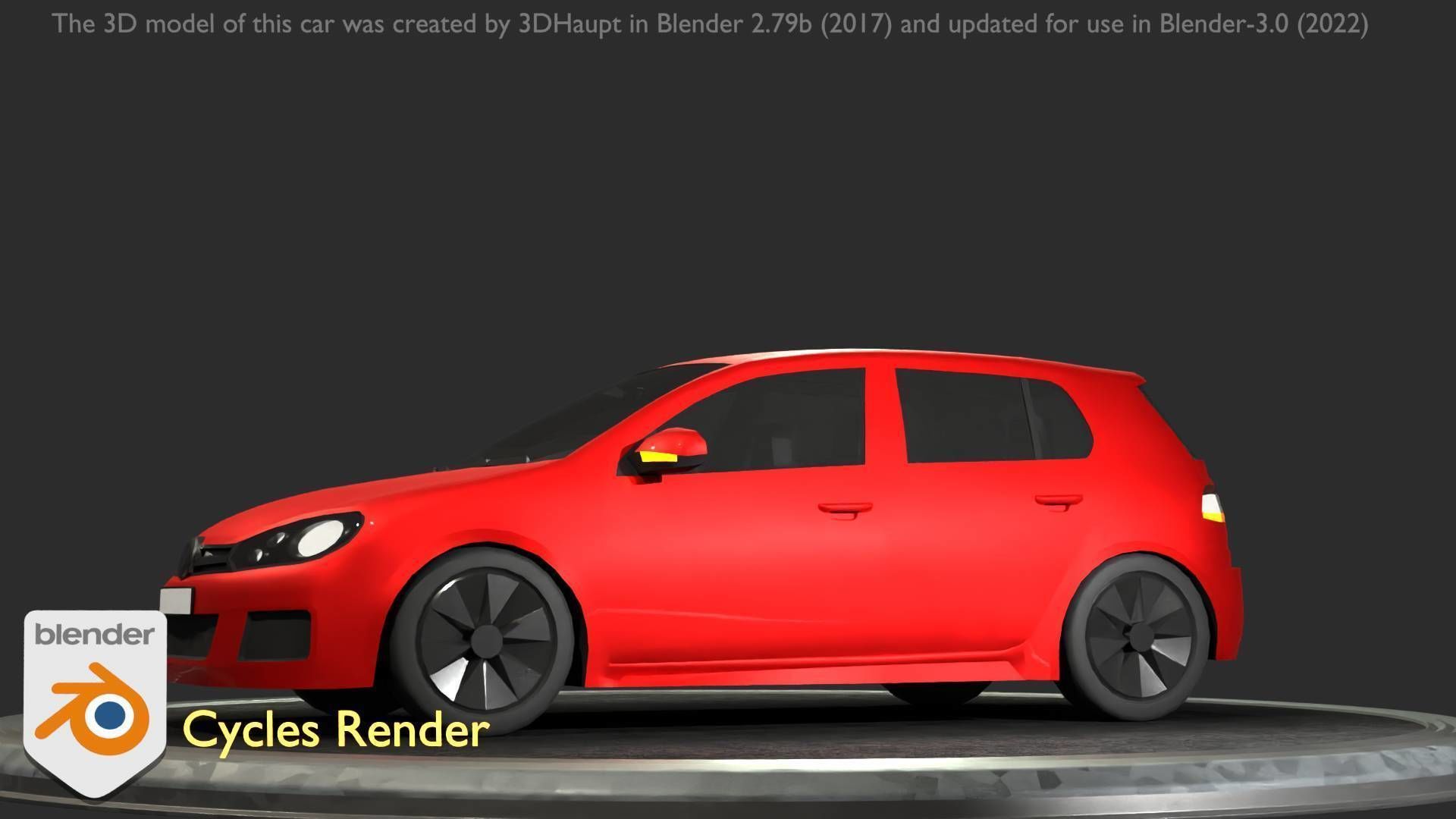 City Car 28 Compact Class Type-C Red Low-poly 3D model_56
