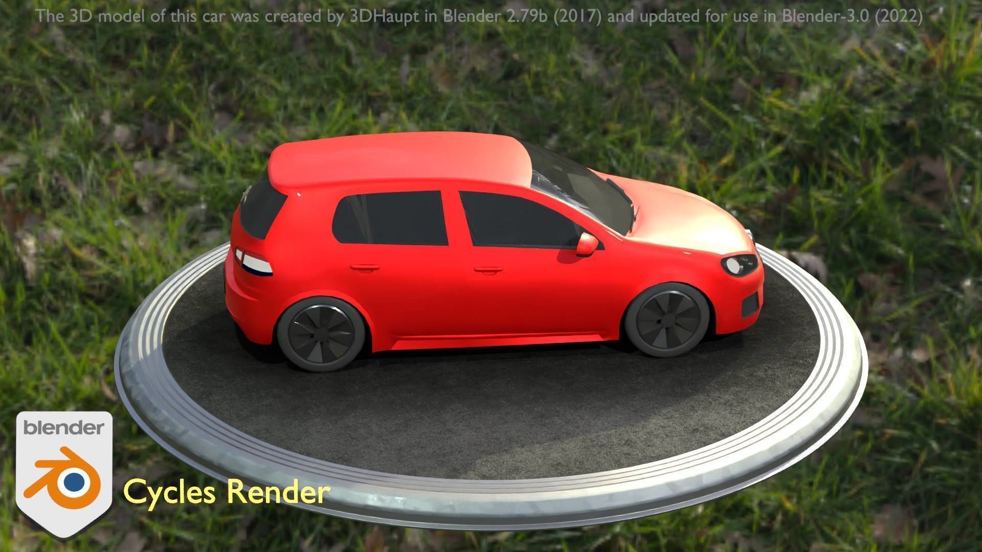 City Car 28 Compact Class Type-C Red Low-poly 3D model_28