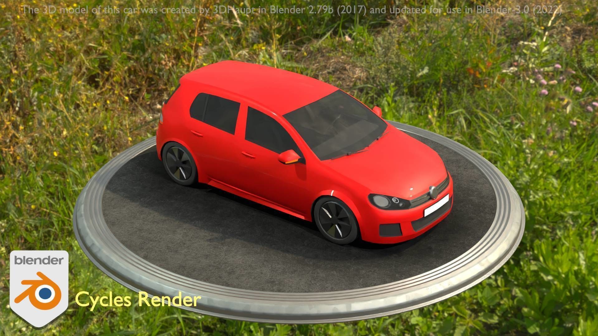 City Car 28 Compact Class Type-C Red Low-poly 3D model_30