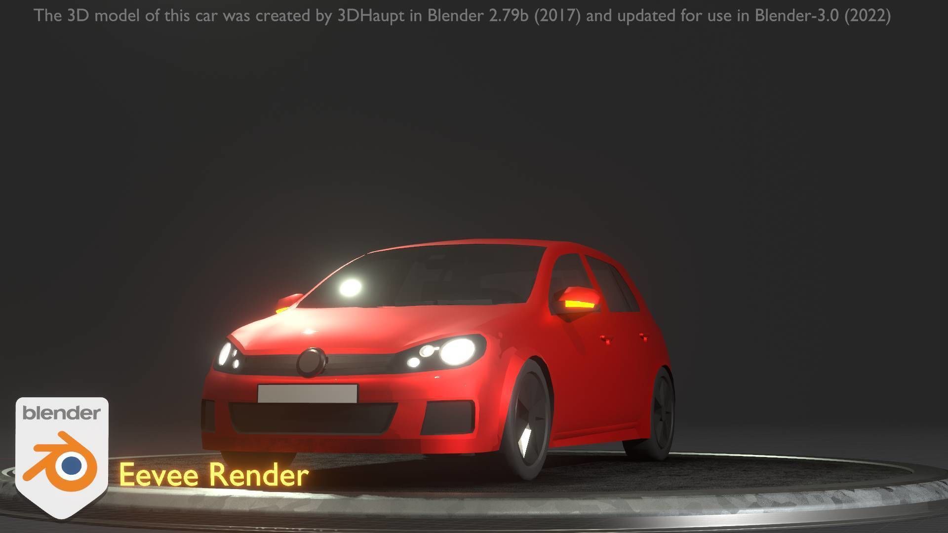 City Car 28 Compact Class Type-C Red Low-poly 3D model_3