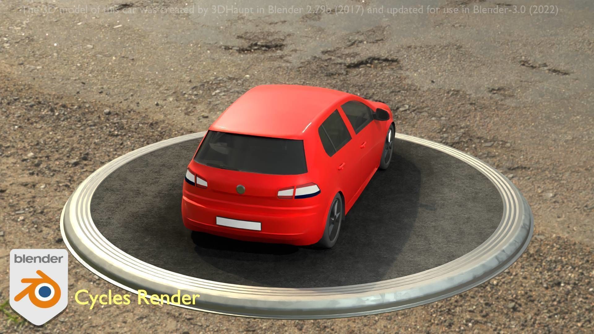 City Car 28 Compact Class Type-C Red Low-poly 3D model_62