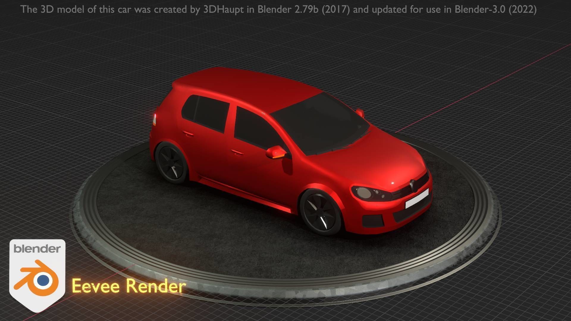 City Car 28 Compact Class Type-C Red Low-poly 3D model_67