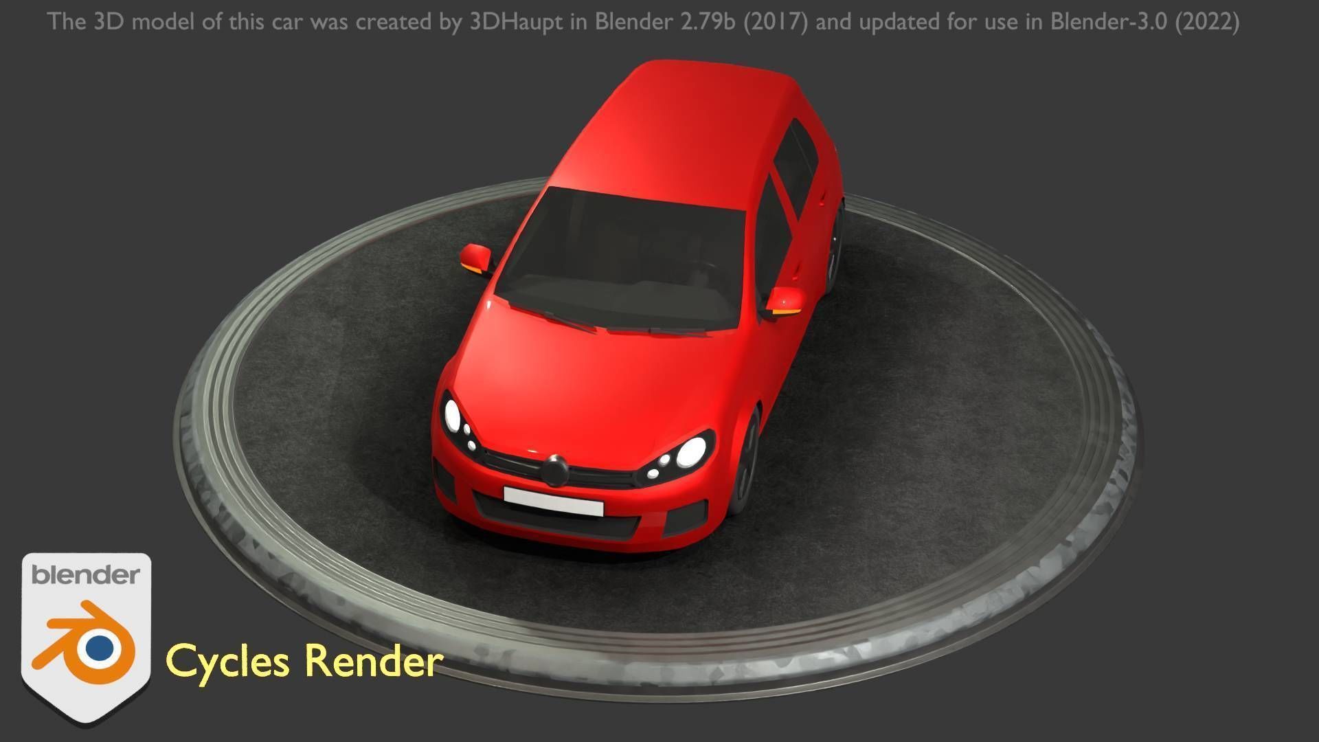 City Car 28 Compact Class Type-C Red Low-poly 3D model_70