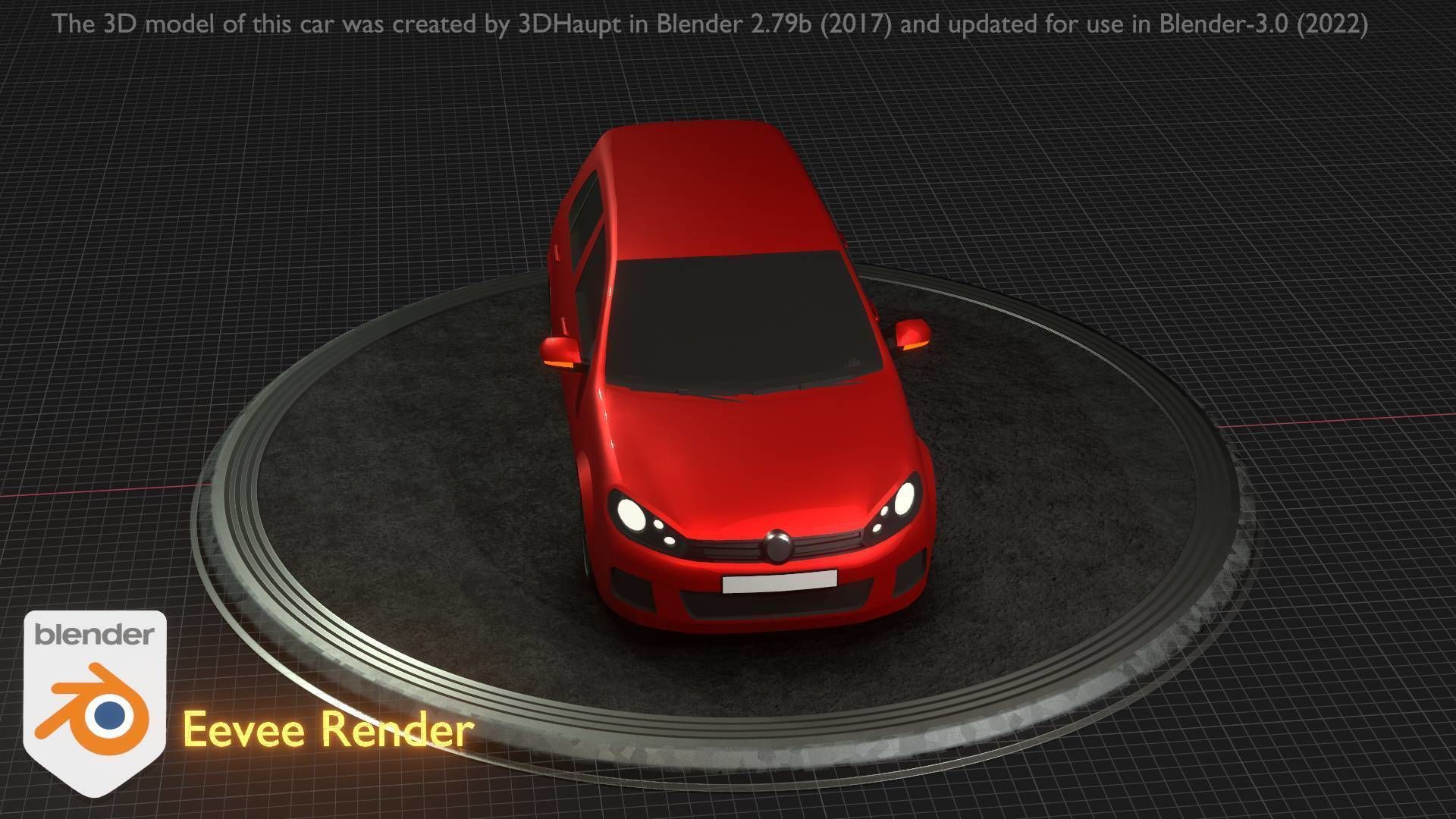 City Car 28 Compact Class Type-C Red Low-poly 3D model_69