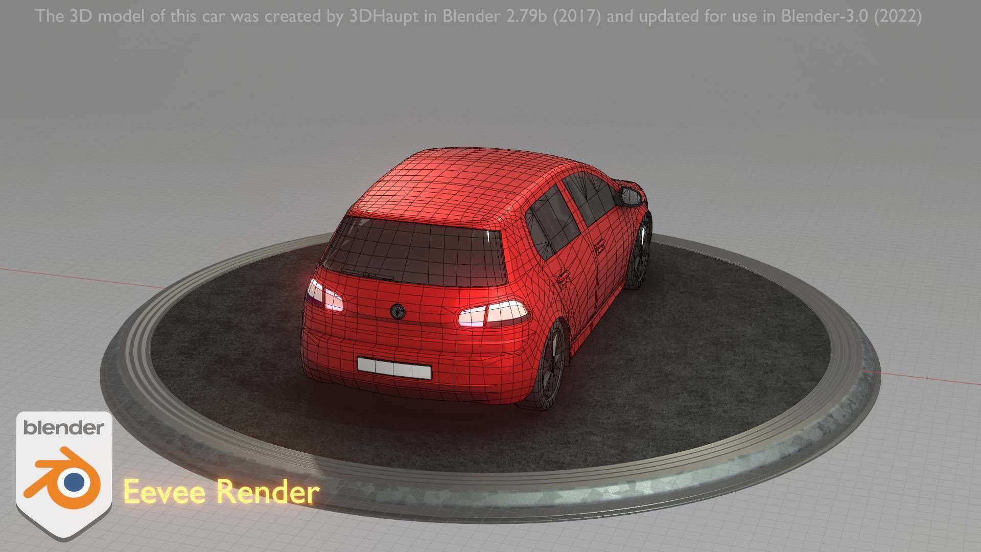 City Car 28 Compact Class Type-C Red Low-poly 3D model_25