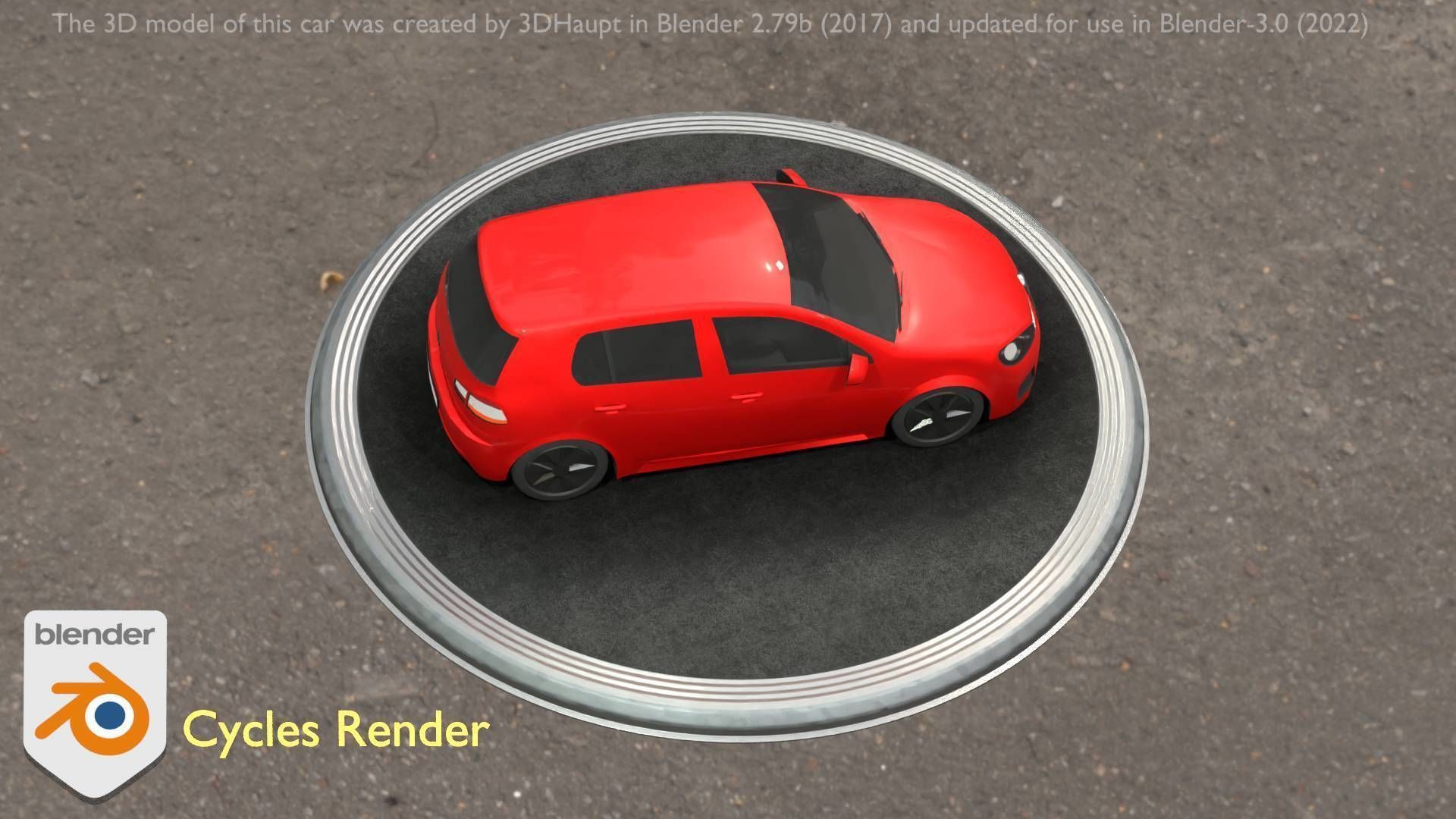 City Car 28 Compact Class Type-C Red Low-poly 3D model_40