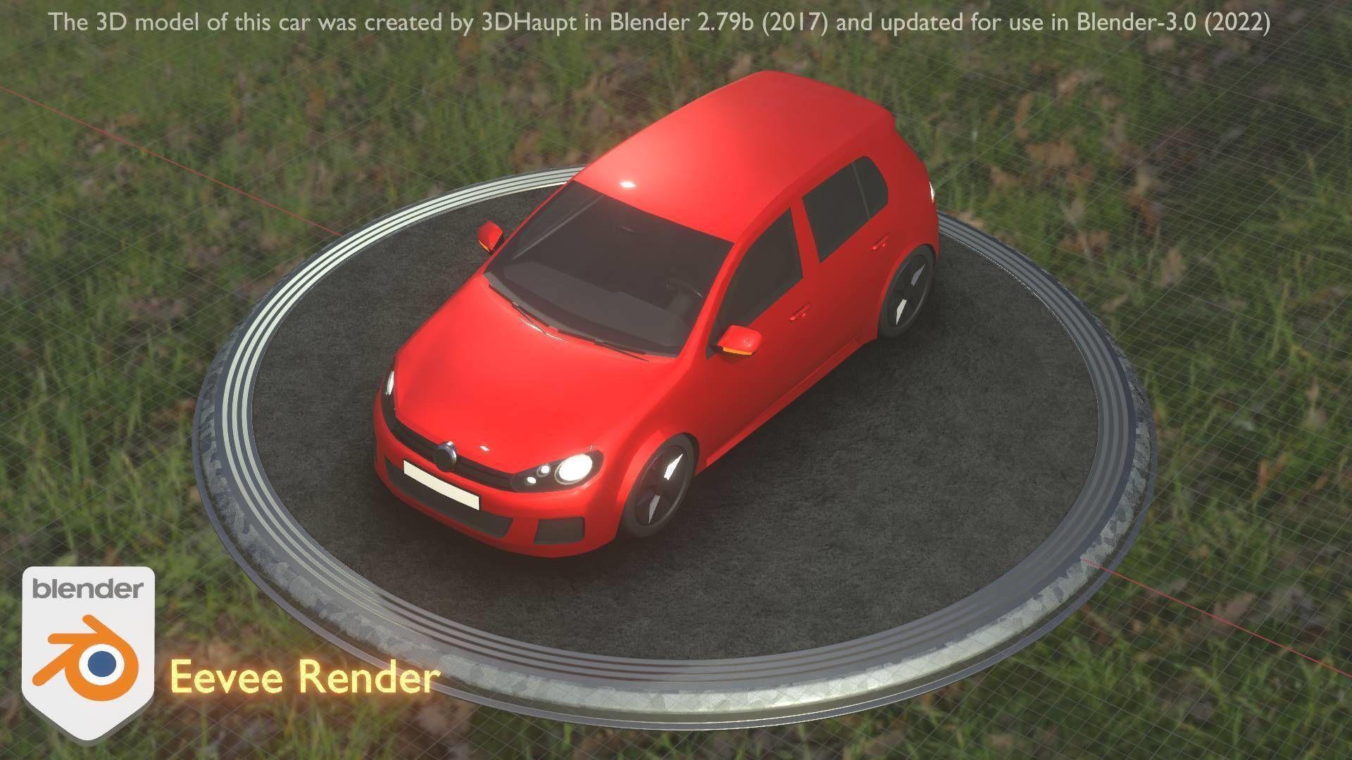 City Car 28 Compact Class Type-C Red Low-poly 3D model_71