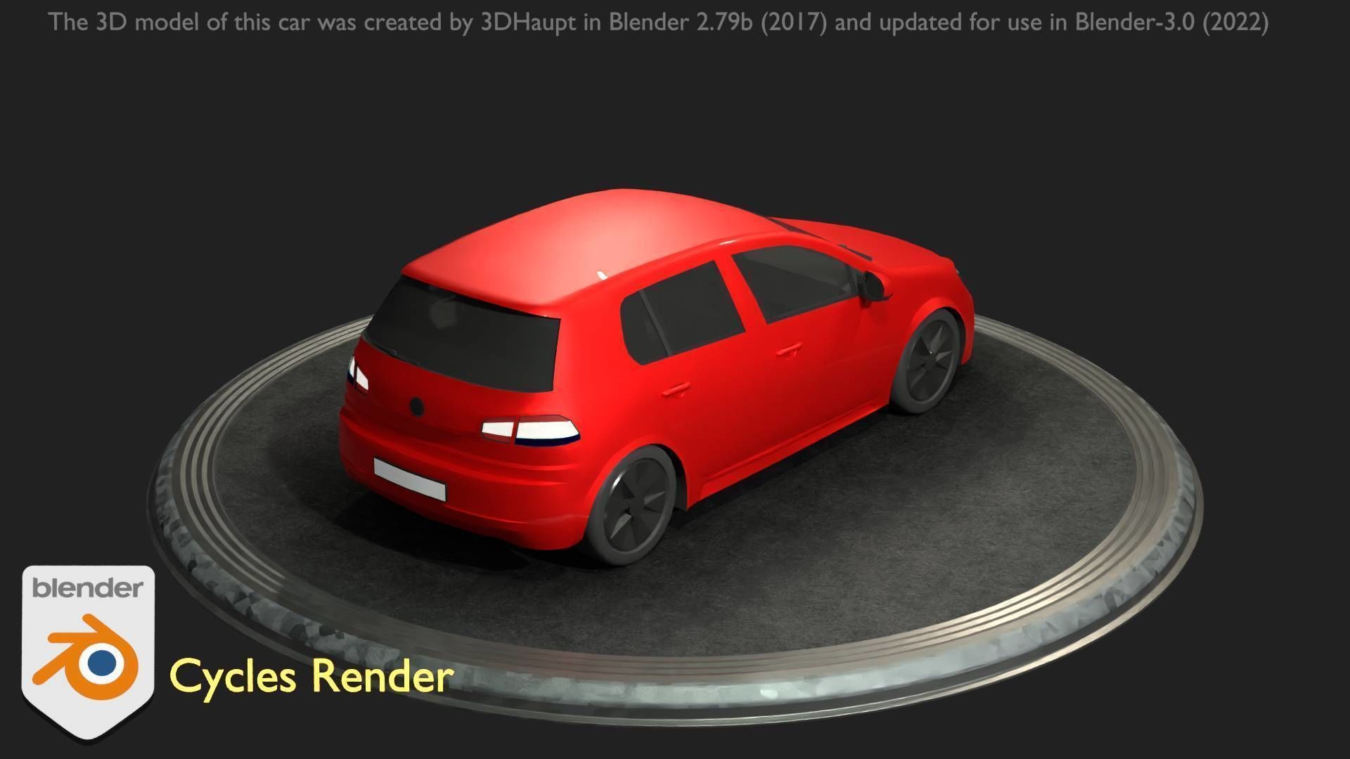 City Car 28 Compact Class Type-C Red Low-poly 3D model_26