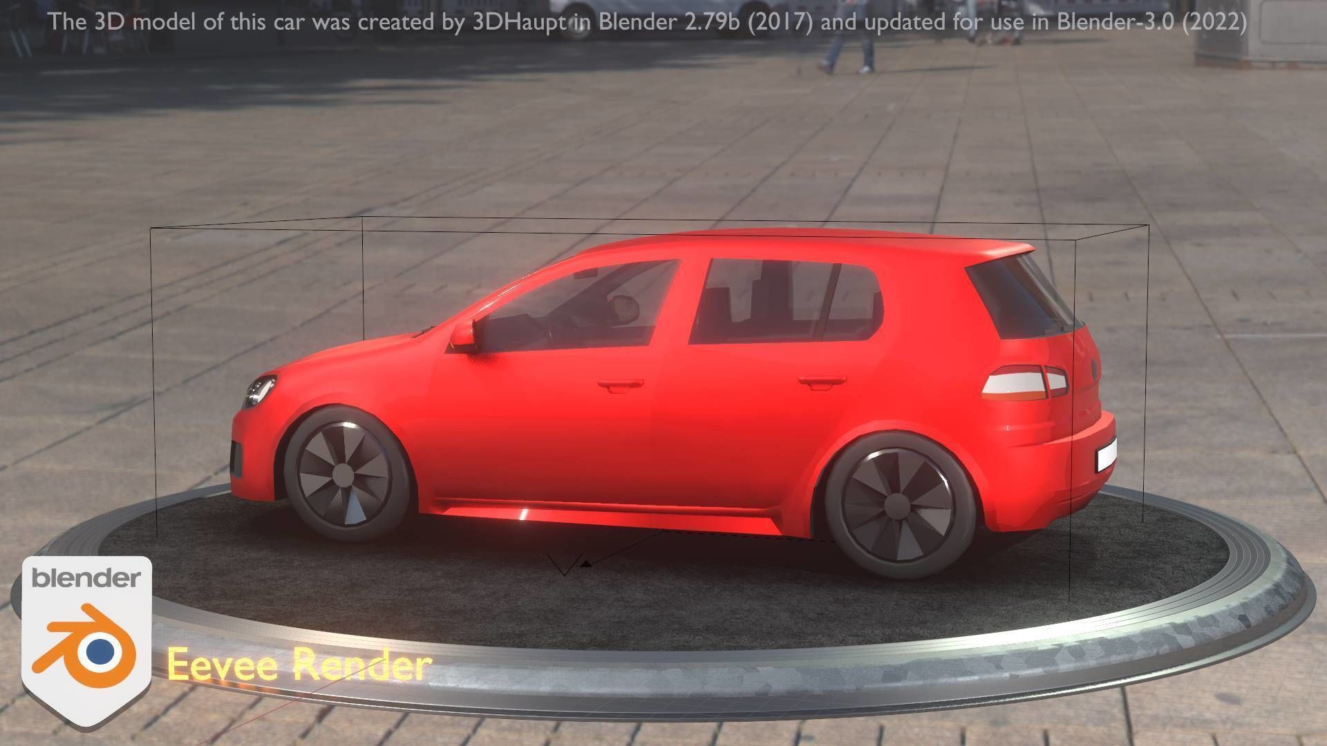 City Car 28 Compact Class Type-C Red Low-poly 3D model_100