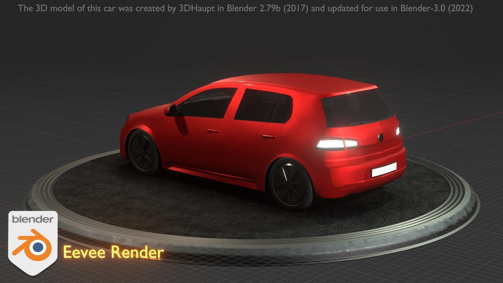 City Car 28 Compact Class Type-C Red Low-poly 3D model_59