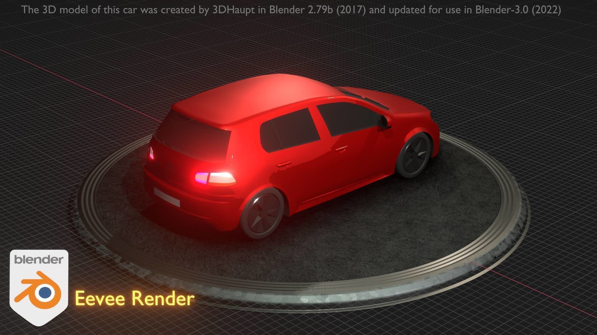 City Car 28 Compact Class Type-C Red Low-poly 3D model_51