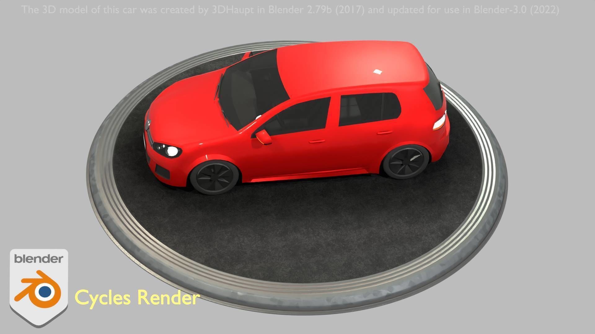 City Car 28 Compact Class Type-C Red Low-poly 3D model_34
