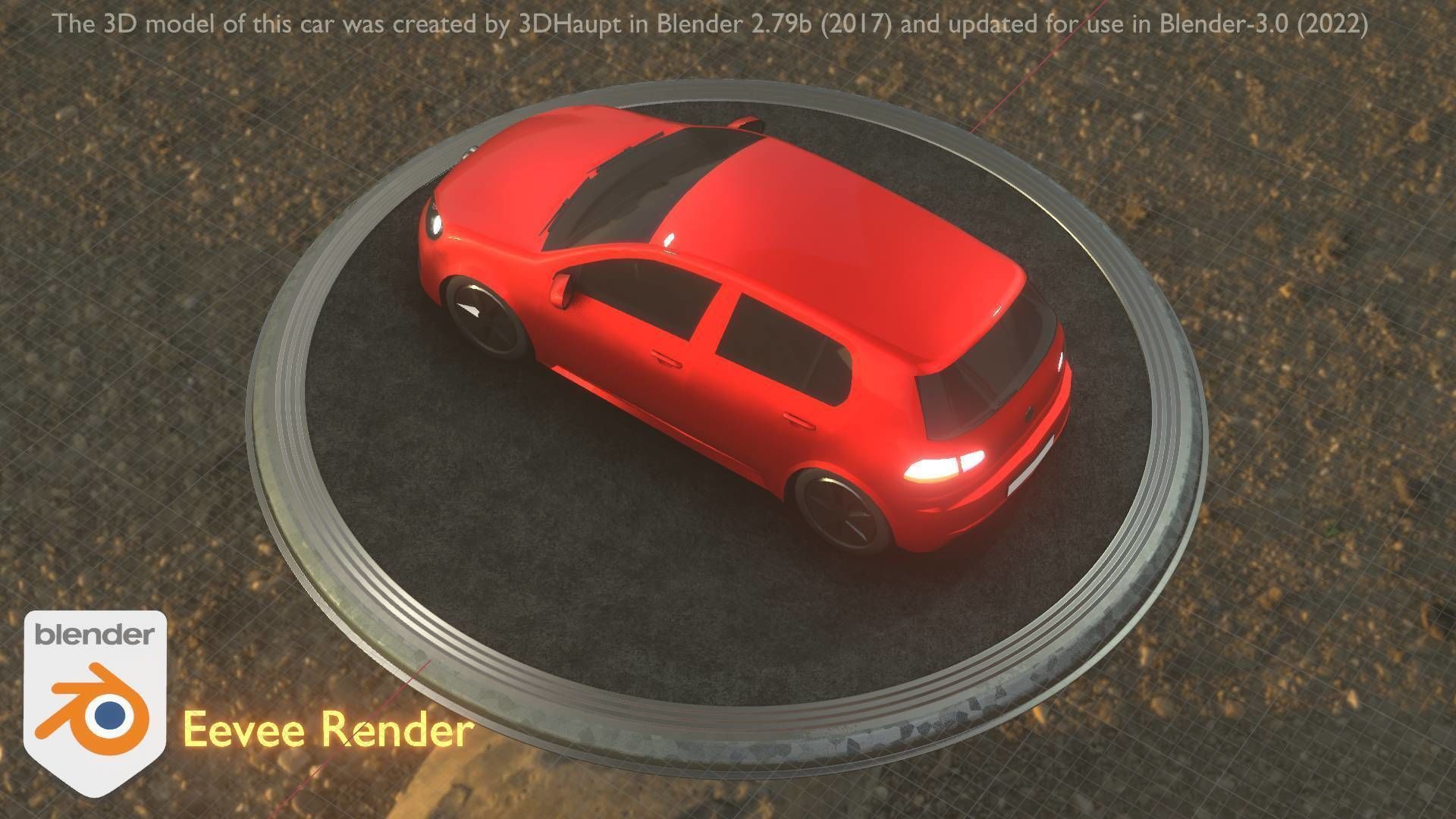 City Car 28 Compact Class Type-C Red Low-poly 3D model_75