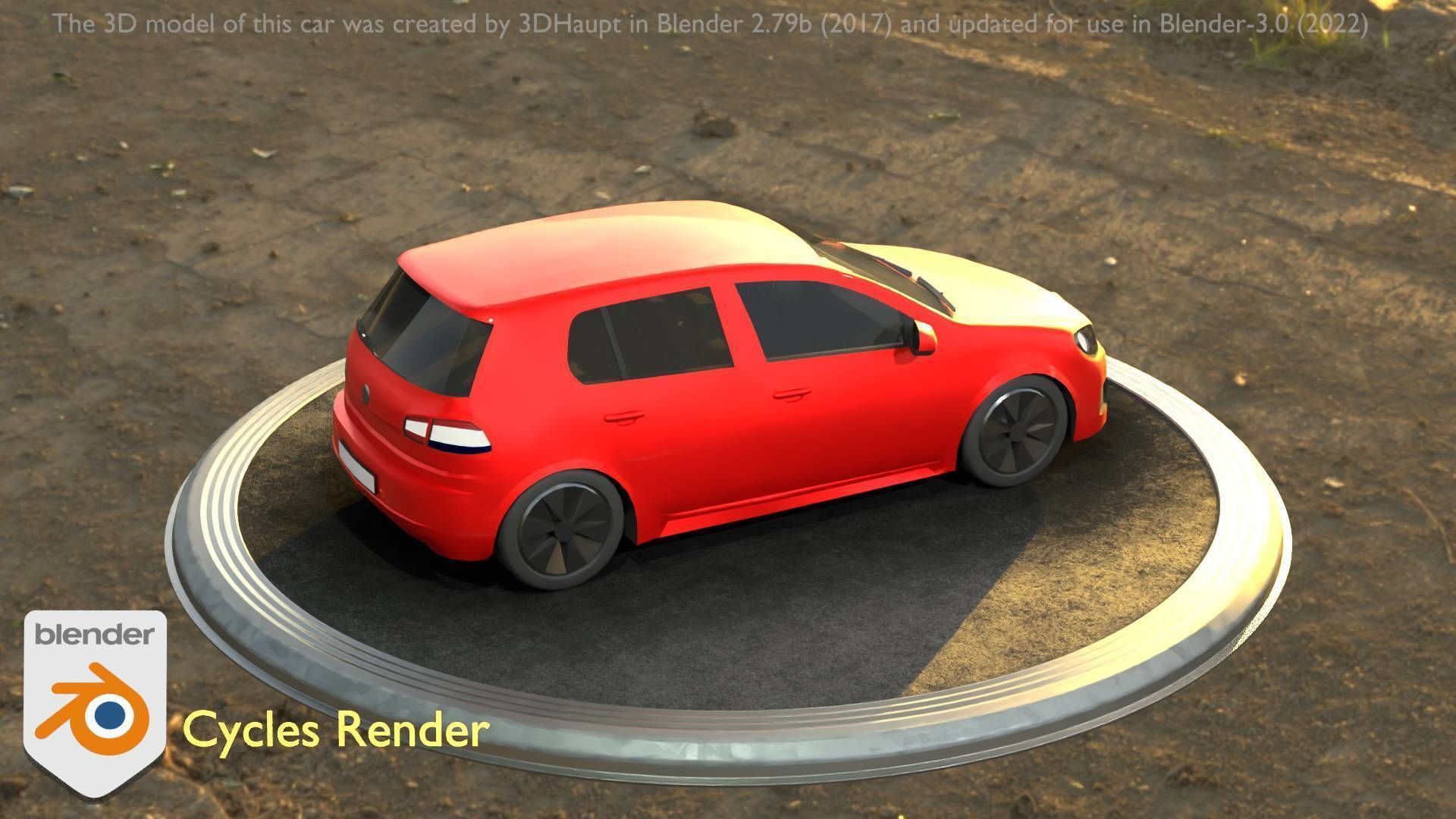 City Car 28 Compact Class Type-C Red Low-poly 3D model_64