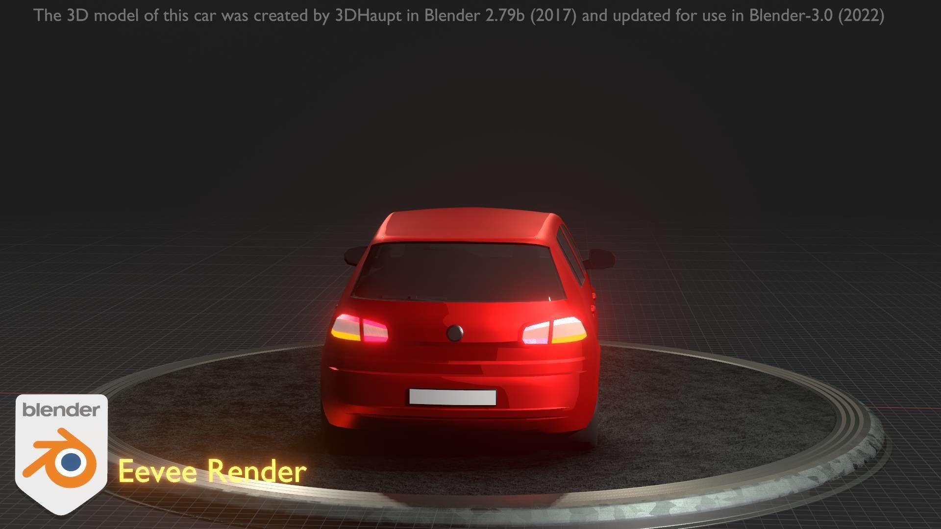 City Car 28 Compact Class Type-C Red Low-poly 3D model_5