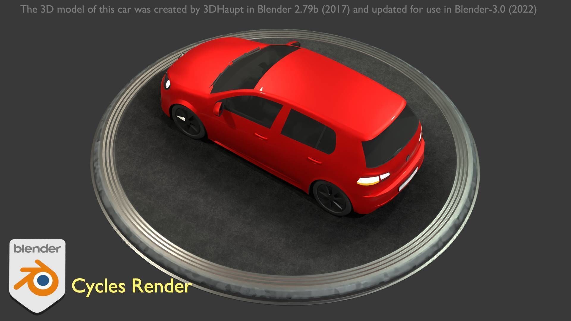 City Car 28 Compact Class Type-C Red Low-poly 3D model_36