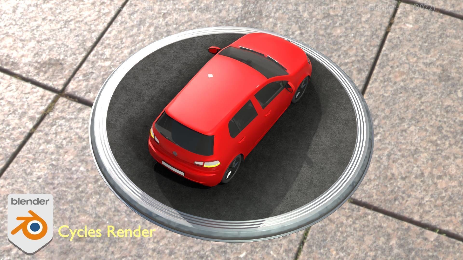 City Car 28 Compact Class Type-C Red Low-poly 3D model_38