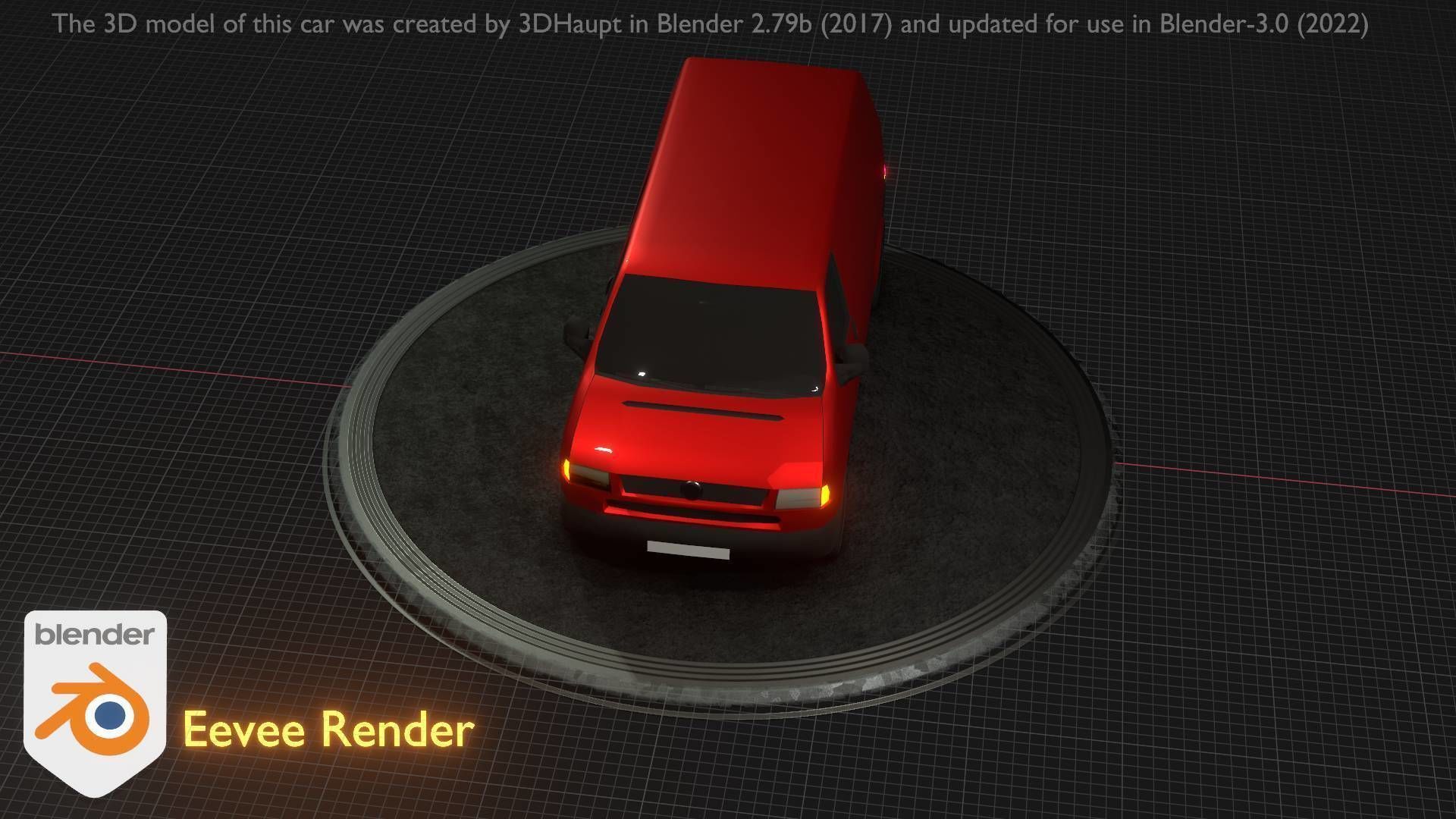 City Car 29 Commercial Transporter Type-C Red Low-poly 3D model_35