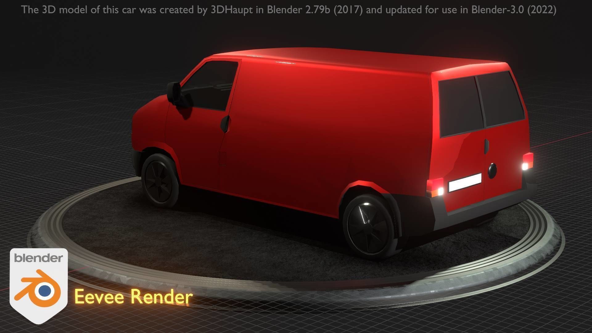 City Car 29 Commercial Transporter Type-C Red Low-poly 3D model_52