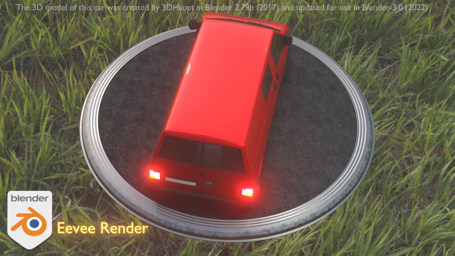 City Car 29 Commercial Transporter Type-C Red Low-poly 3D model_28