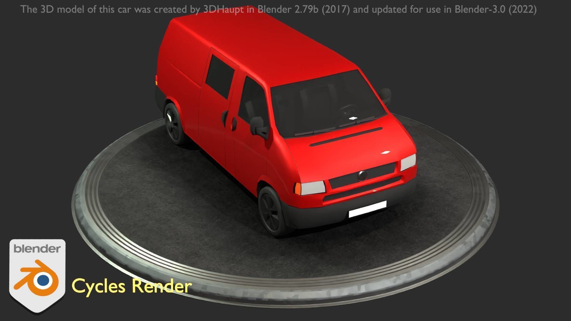 City Car 29 Commercial Transporter Type-C Red Low-poly 3D model_61