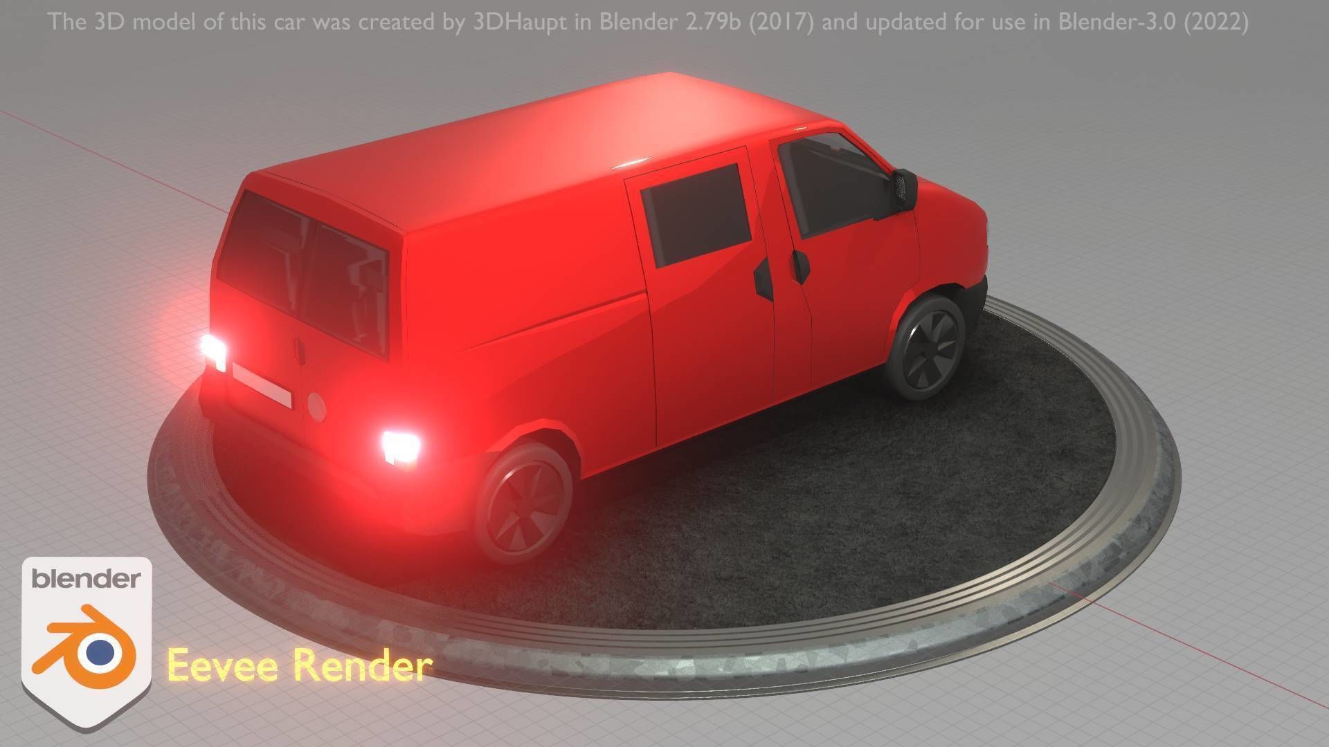 City Car 29 Commercial Transporter Type-C Red Low-poly 3D model_42