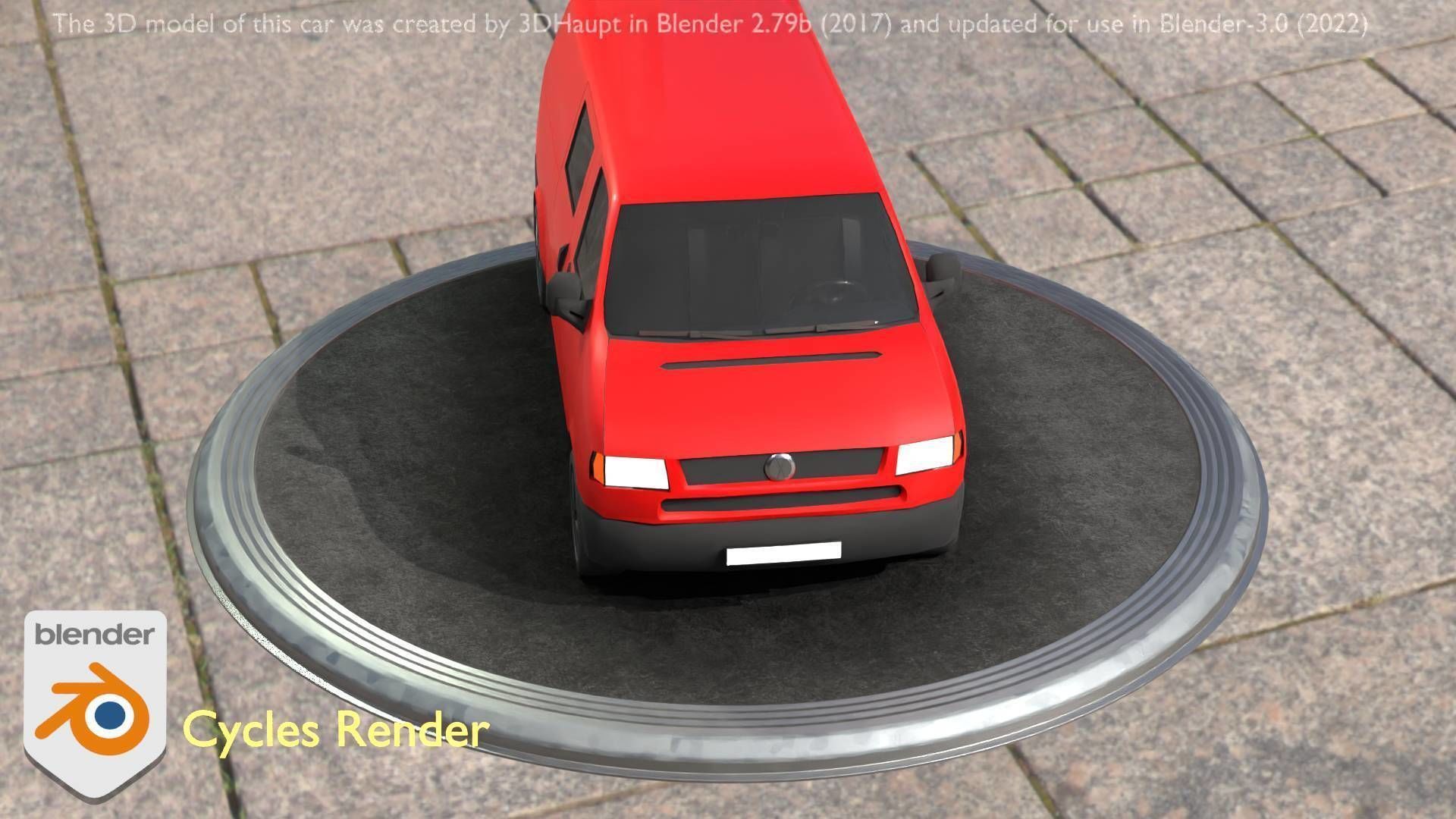 City Car 29 Commercial Transporter Type-C Red Low-poly 3D model_21