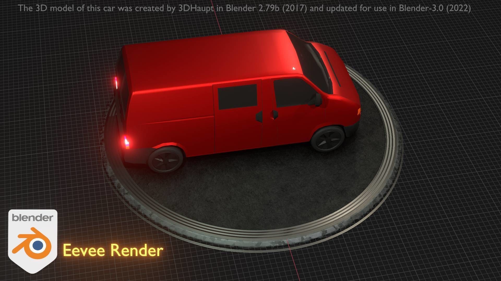 City Car 29 Commercial Transporter Type-C Red Low-poly 3D model_74