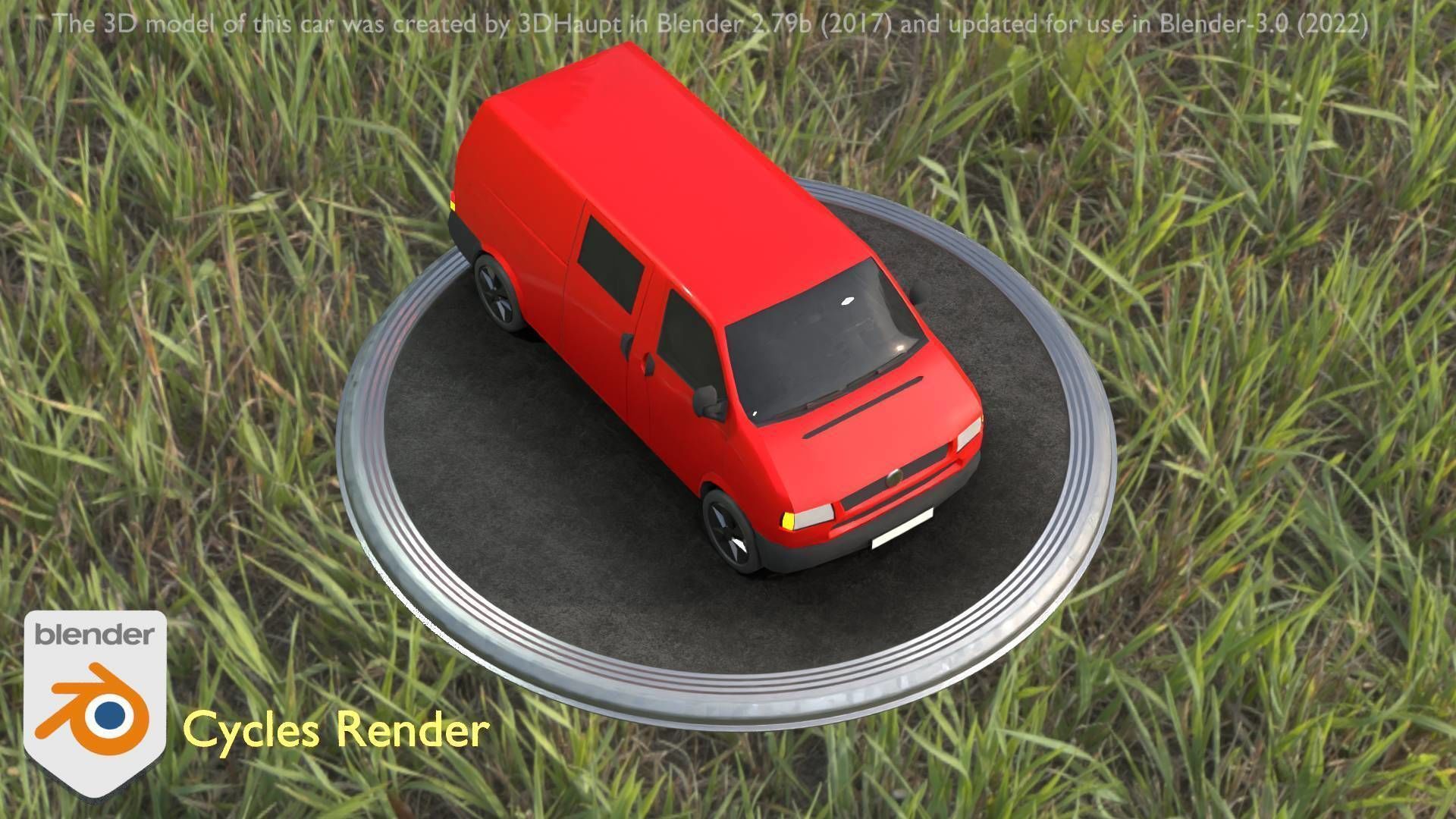 City Car 29 Commercial Transporter Type-C Red Low-poly 3D model_77