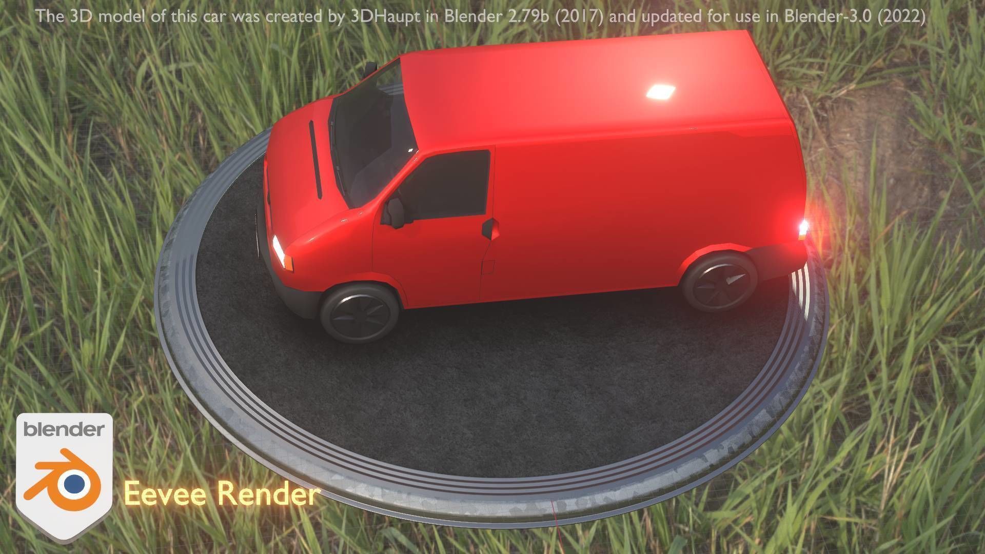 City Car 29 Commercial Transporter Type-C Red Low-poly 3D model_66