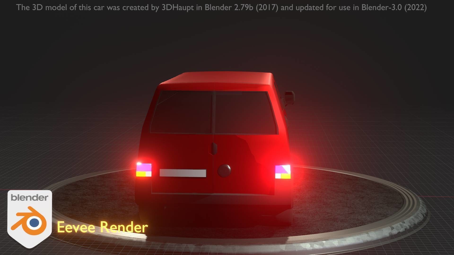 City Car 29 Commercial Transporter Type-C Red Low-poly 3D model_41