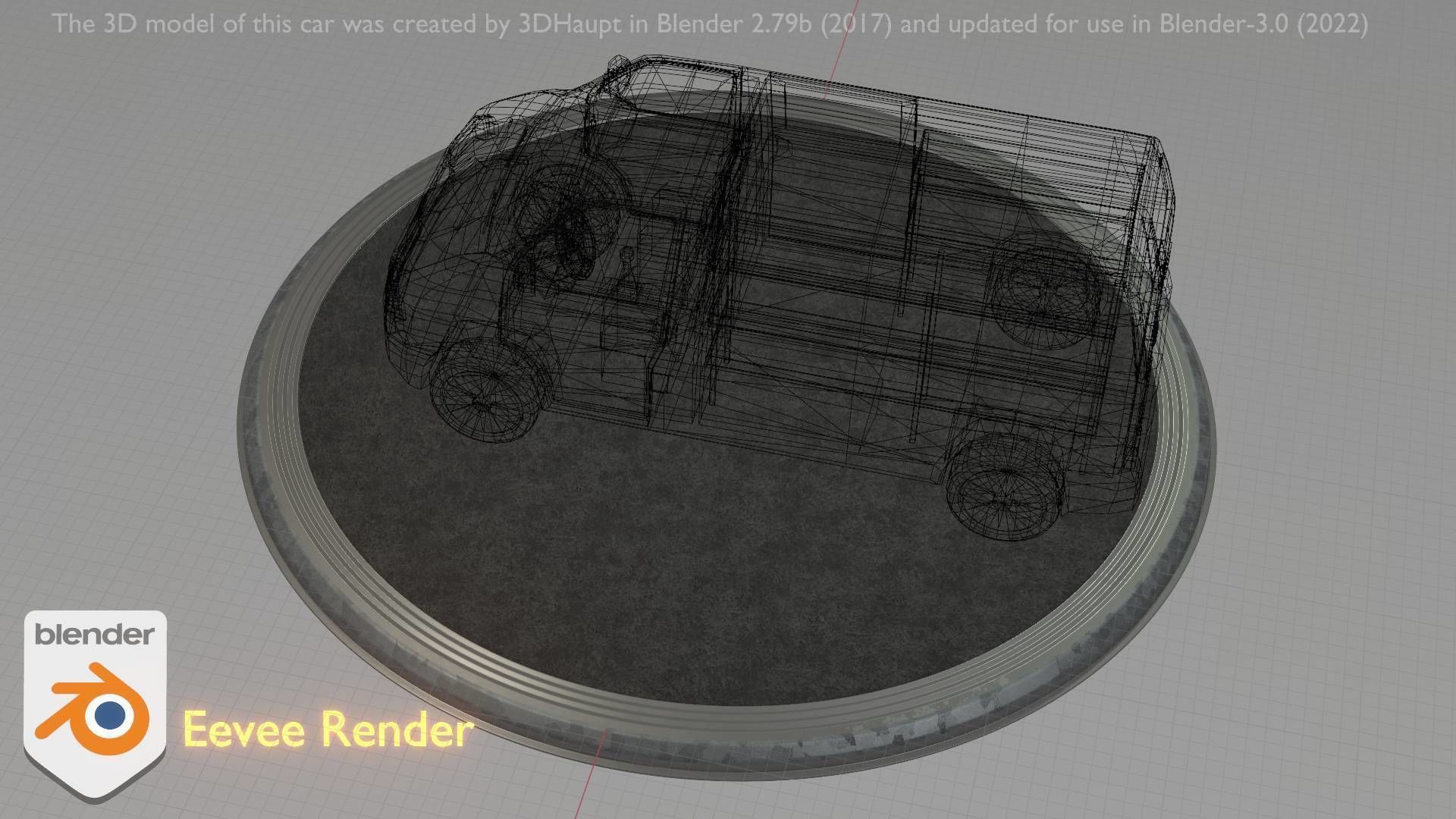 City Car 29 Commercial Transporter Type-C Red Low-poly 3D model_25