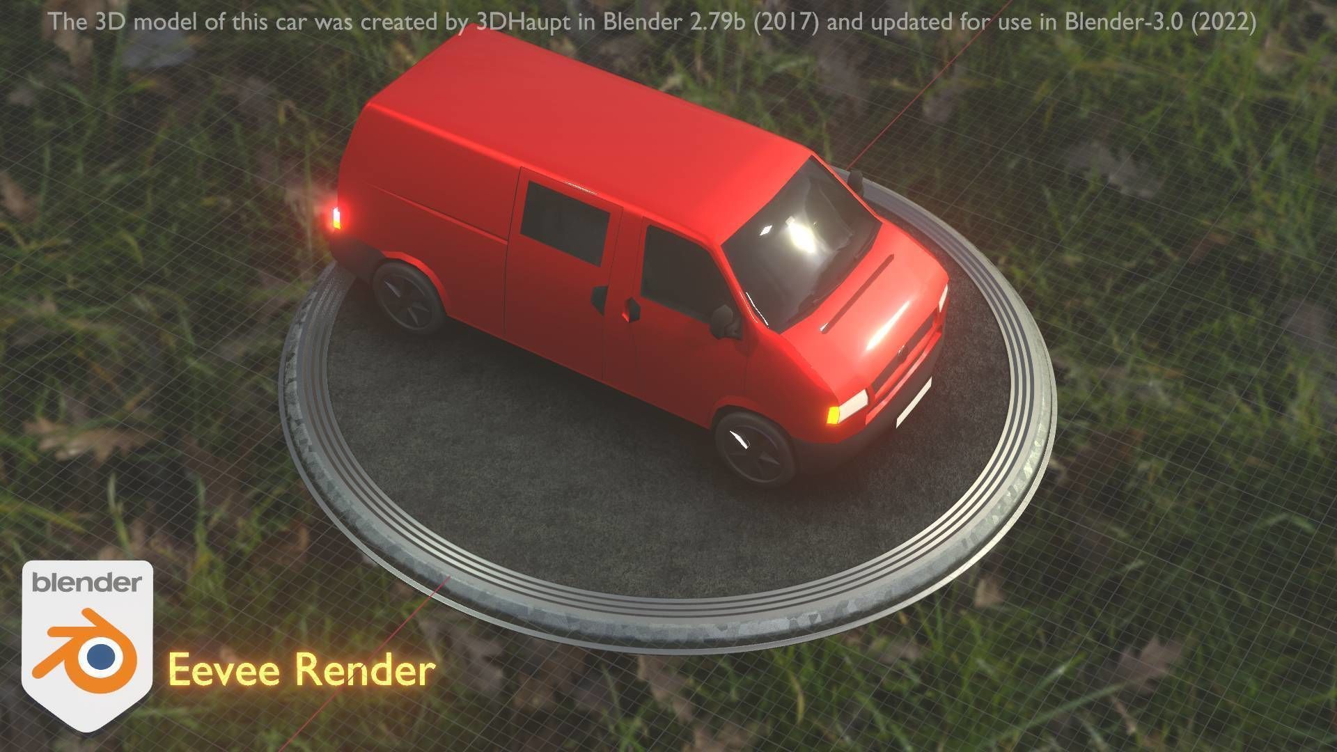 City Car 29 Commercial Transporter Type-C Red Low-poly 3D model_76