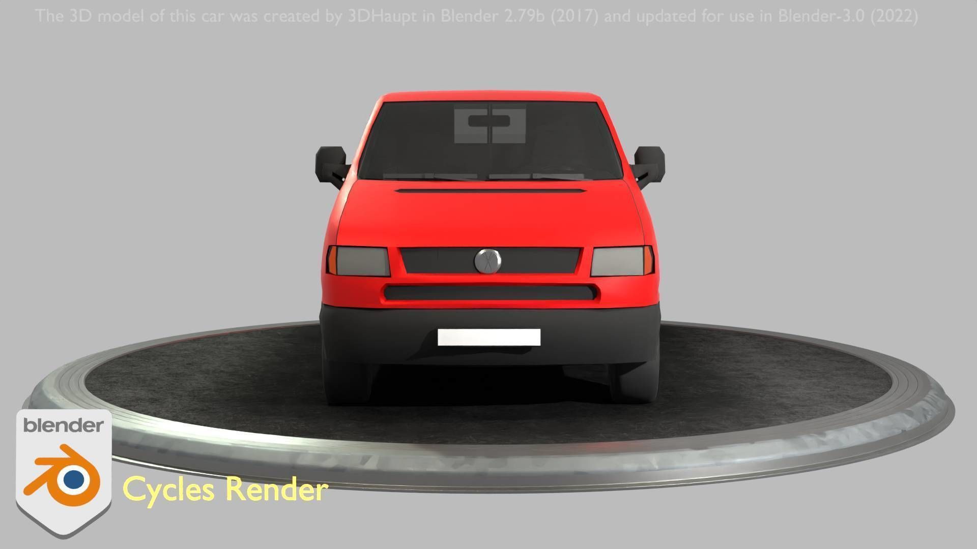 City Car 29 Commercial Transporter Type-C Red Low-poly 3D model_94