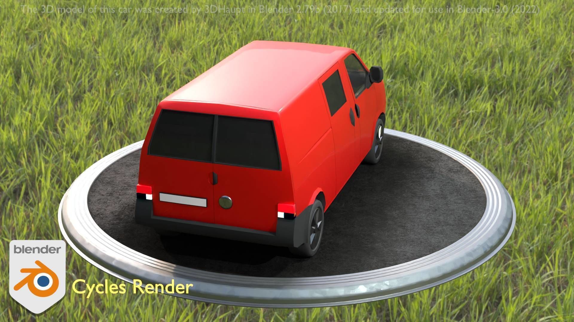 City Car 29 Commercial Transporter Type-C Red Low-poly 3D model_55