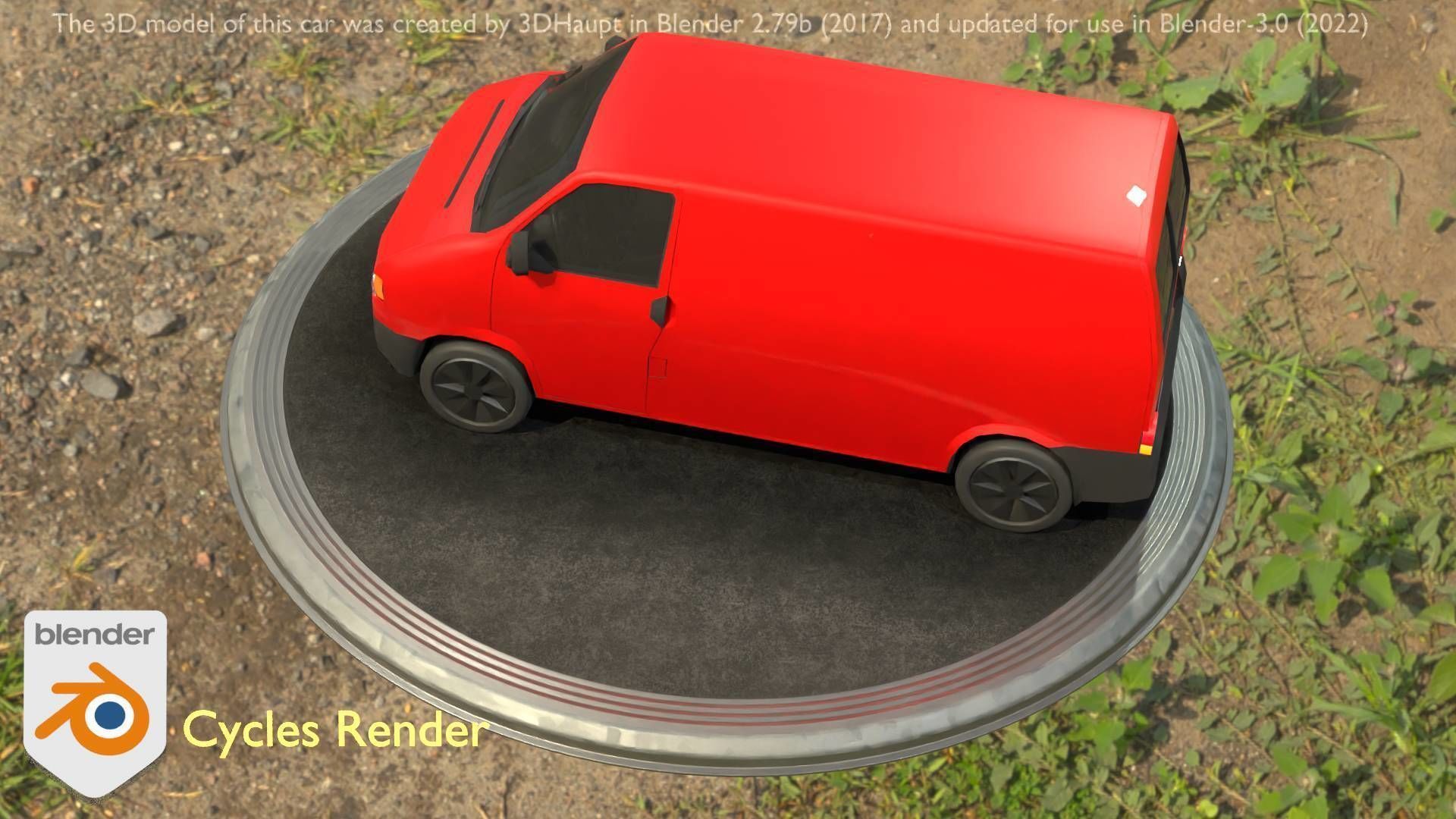 City Car 29 Commercial Transporter Type-C Red Low-poly 3D model_67