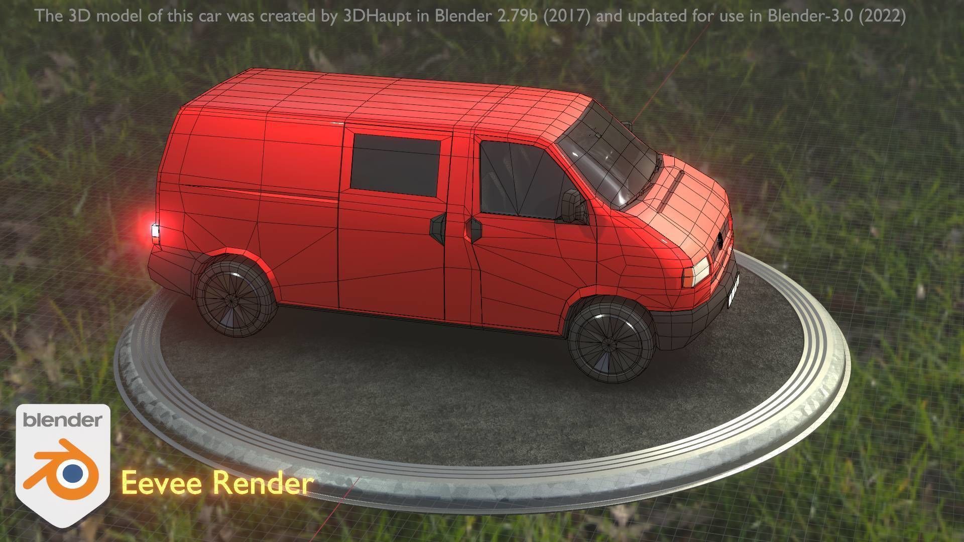 City Car 29 Commercial Transporter Type-C Red Low-poly 3D model_20