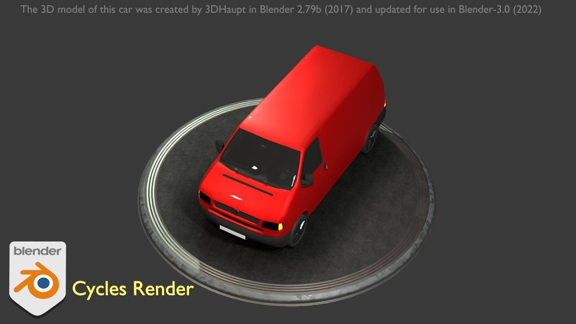City Car 29 Commercial Transporter Type-C Red Low-poly 3D model_36