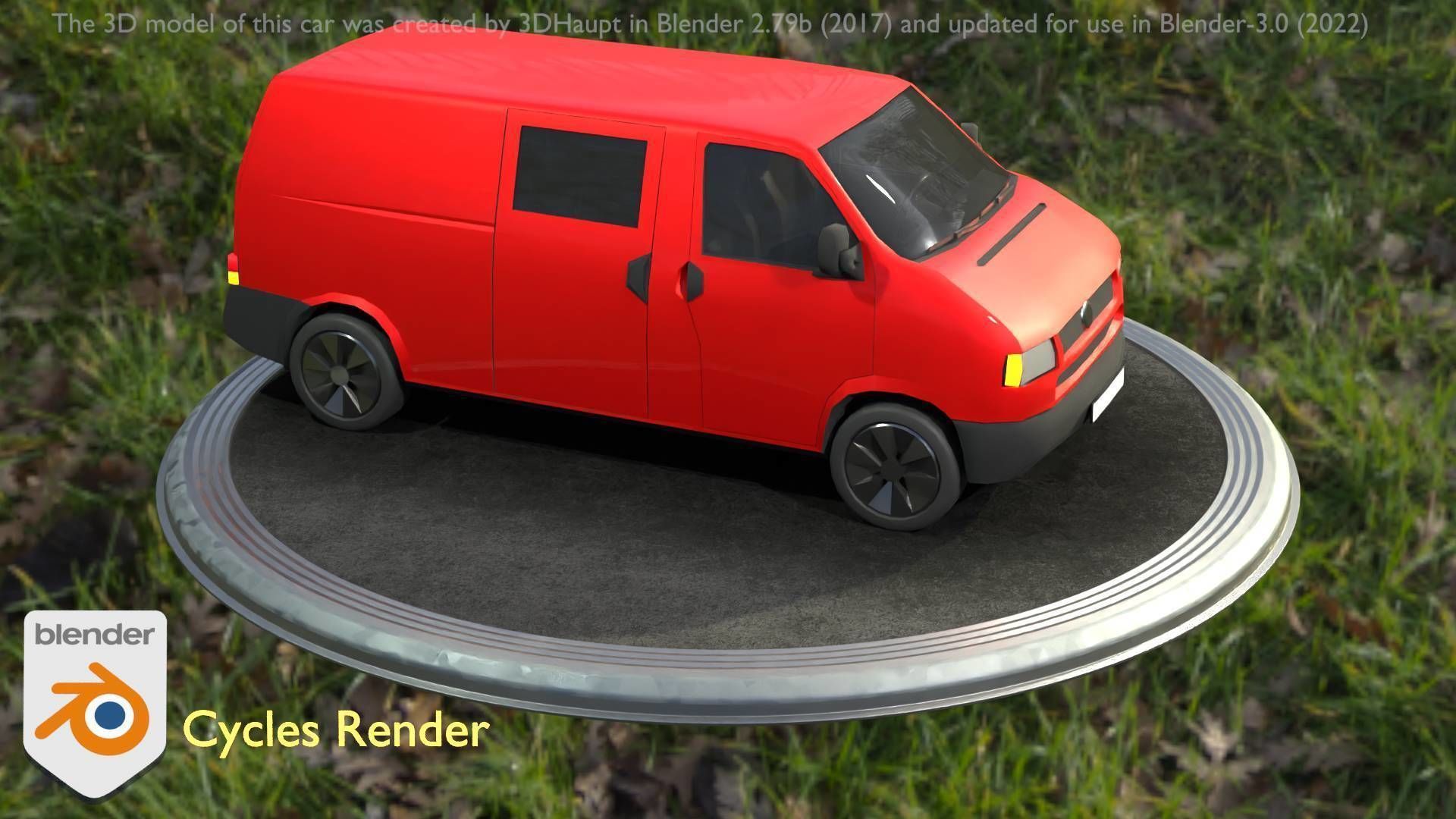 City Car 29 Commercial Transporter Type-C Red Low-poly 3D model_45