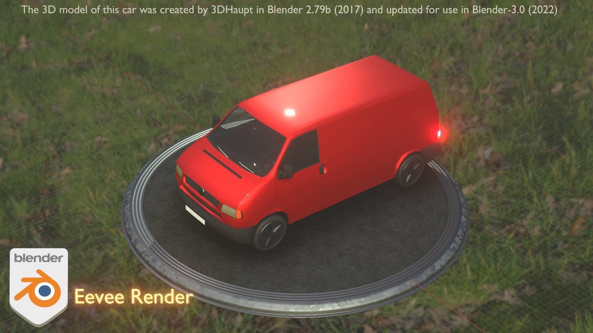 City Car 29 Commercial Transporter Type-C Red Low-poly 3D model_37