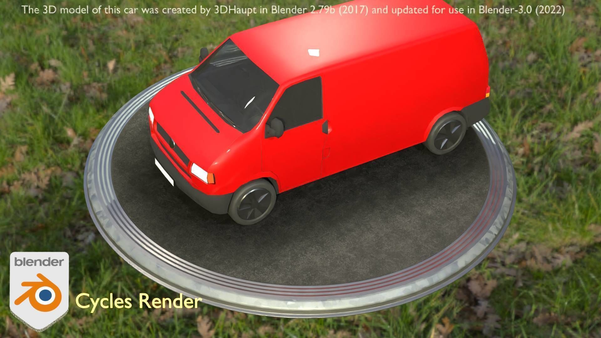 City Car 29 Commercial Transporter Type-C Red Low-poly 3D model_65